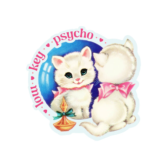 Psycho Cat High Quality Vinyl Sticker