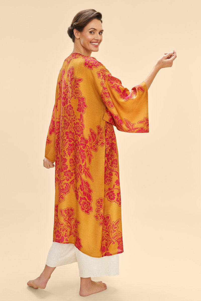 Mustard Tapestry Kimono Gown