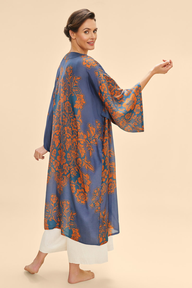 Denim Tapestry Kimono Gown