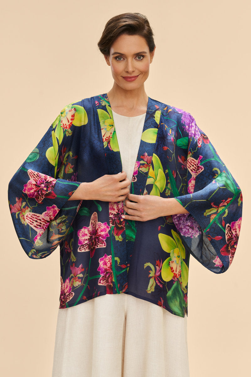 Exotic Evening Kimono Jacket | Ink