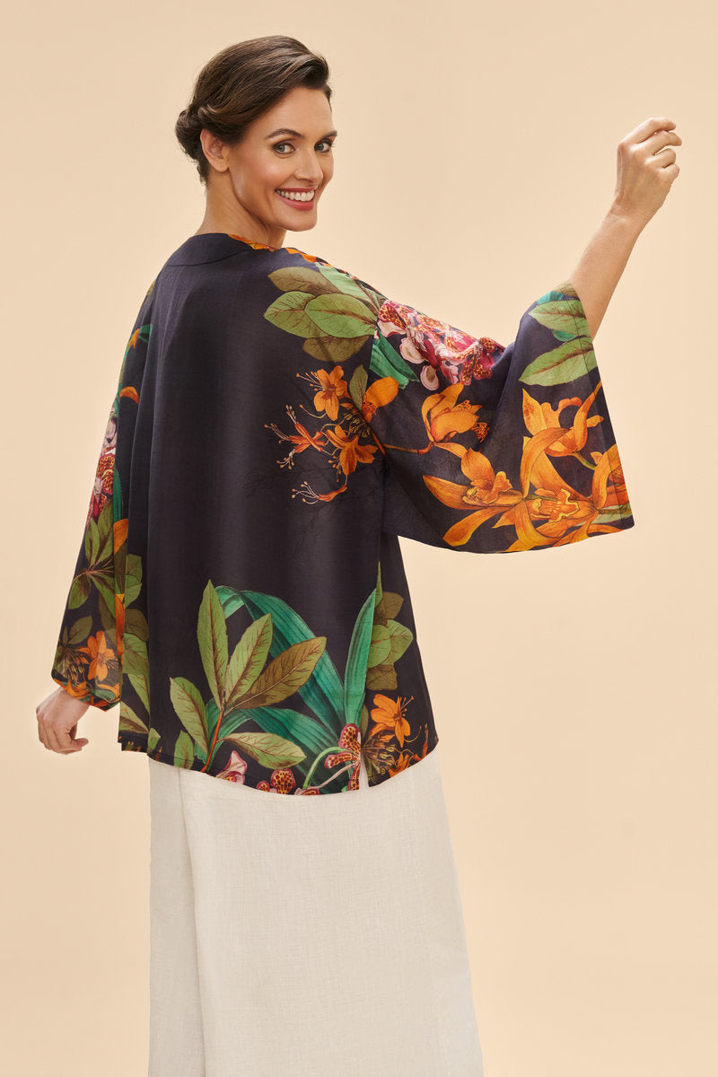 Botany Bliss Kimono Jacket | Charcoal