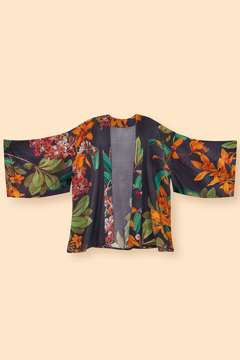 Botany Bliss Kimono Jacket | Charcoal