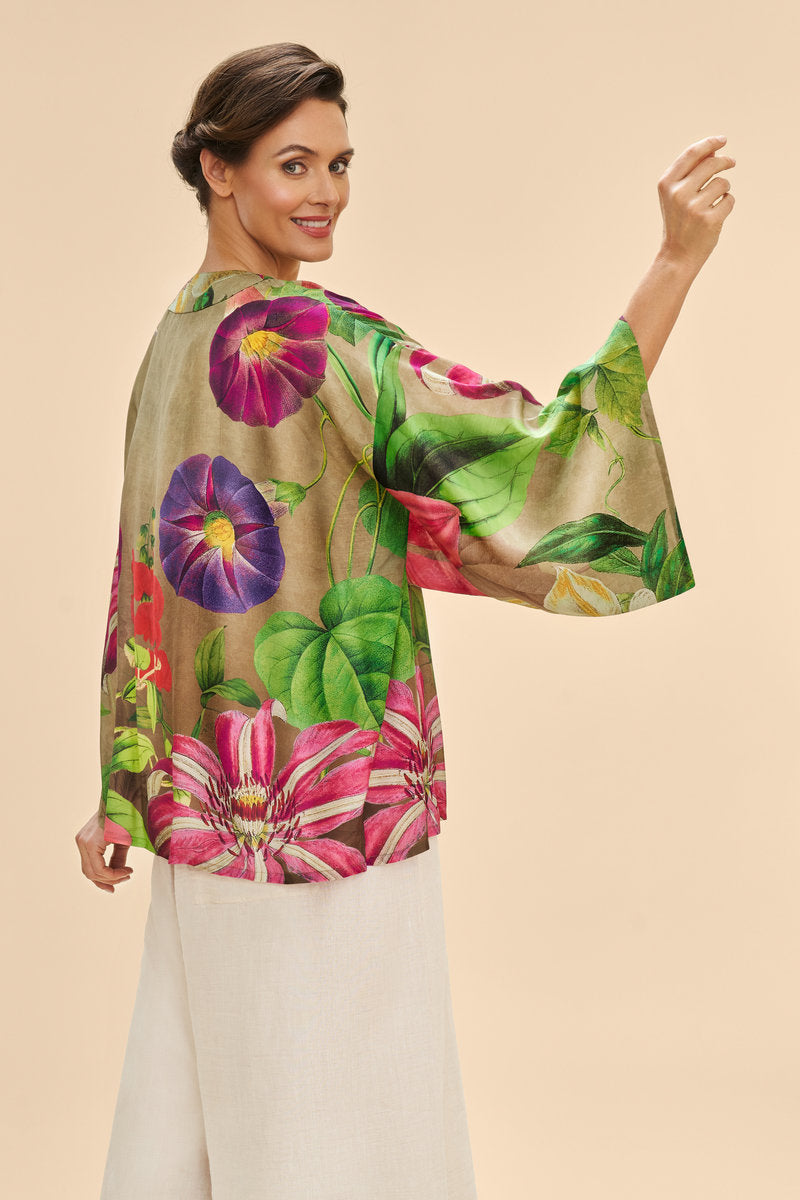 Oversized Botanicals Kimono Jacket | Slate