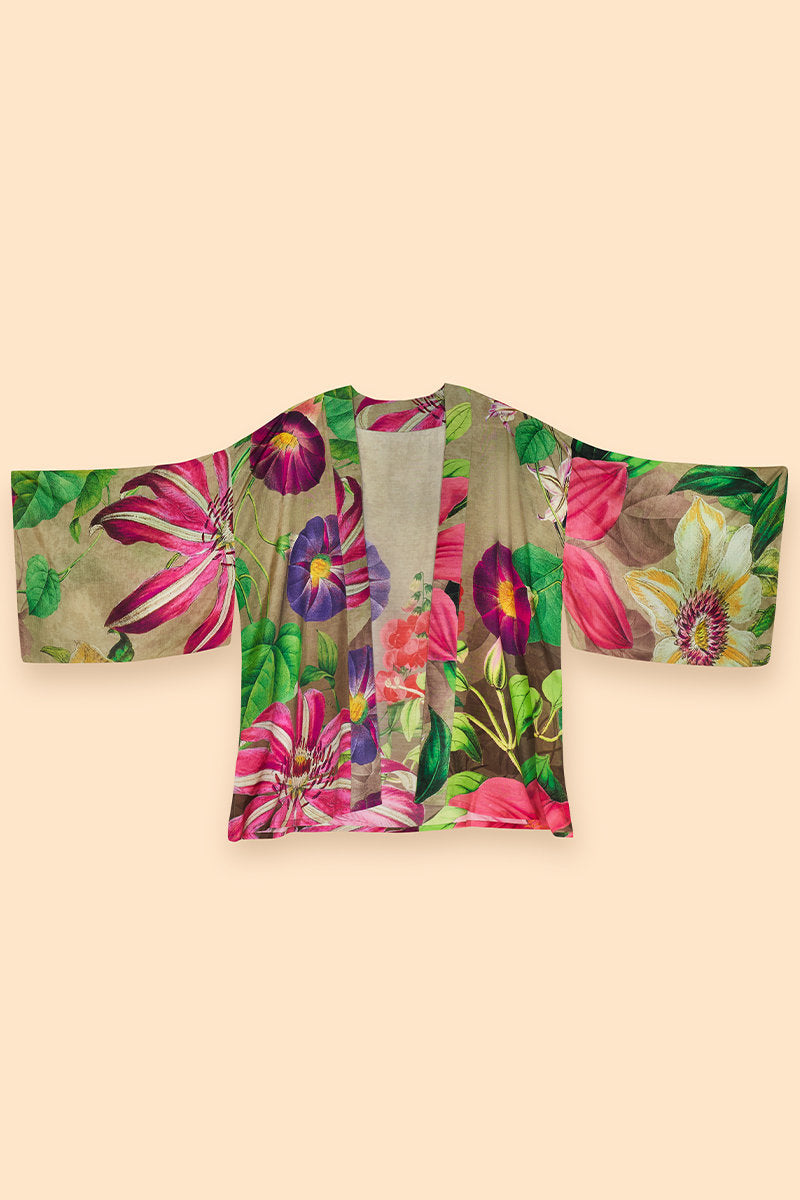 Oversized Botanicals Kimono Jacket | Slate