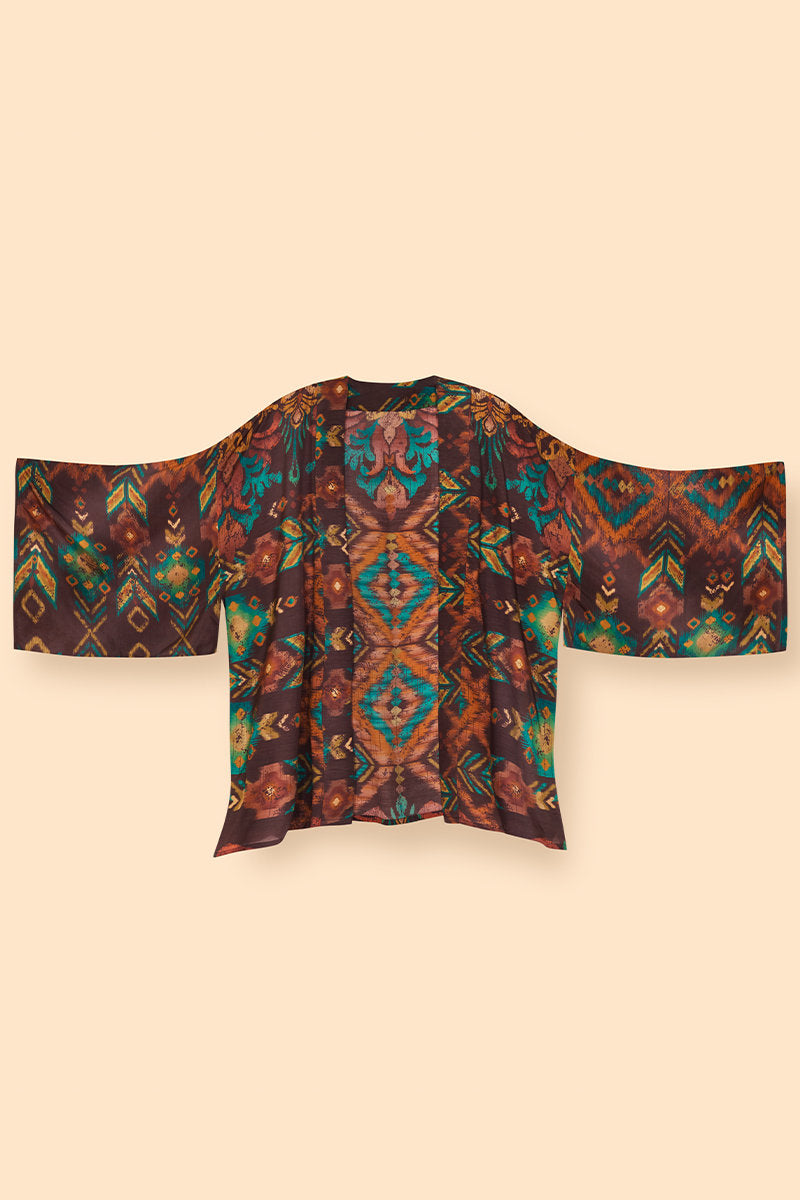 Chocolate Ikat Kimono Jacket