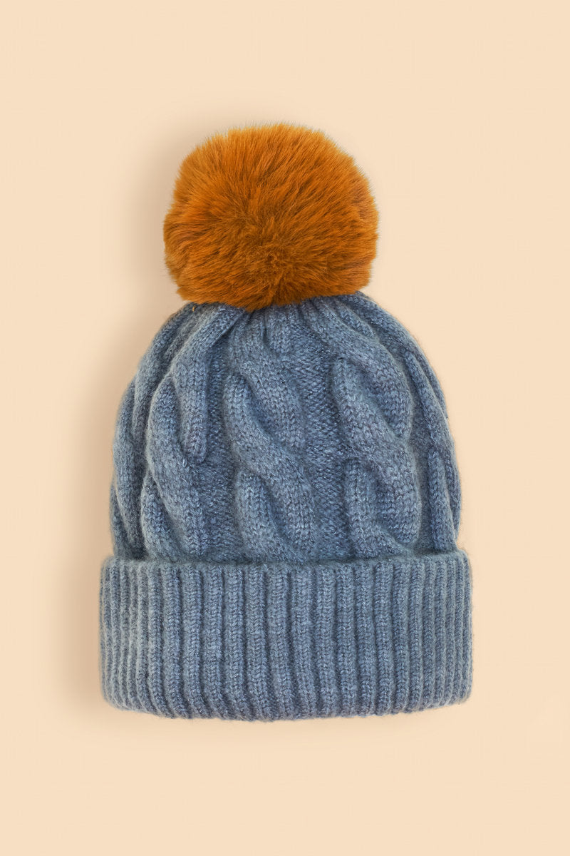 Svana Bobble Hat | Denim