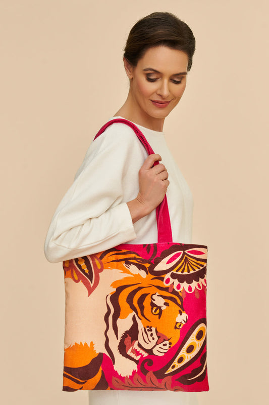 Velvet Tote Bag | Roaring Tiger