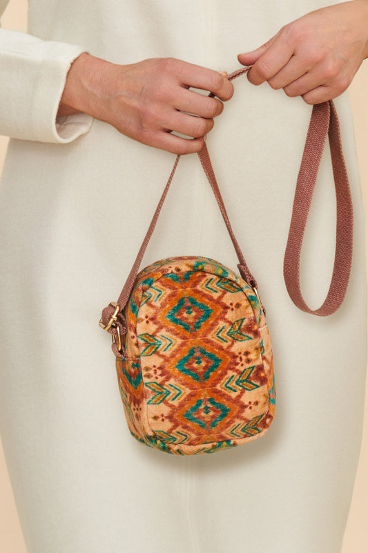 Velvet Out & About Bag | Warm Cream Ikat