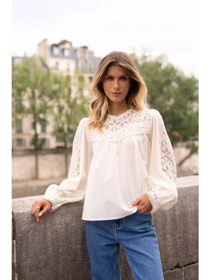 Philippa Cotton & Lace Blouse