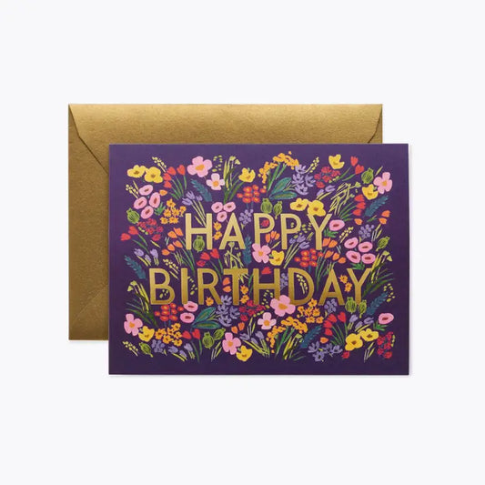 Purple Flowers Birthday | Greeting Card