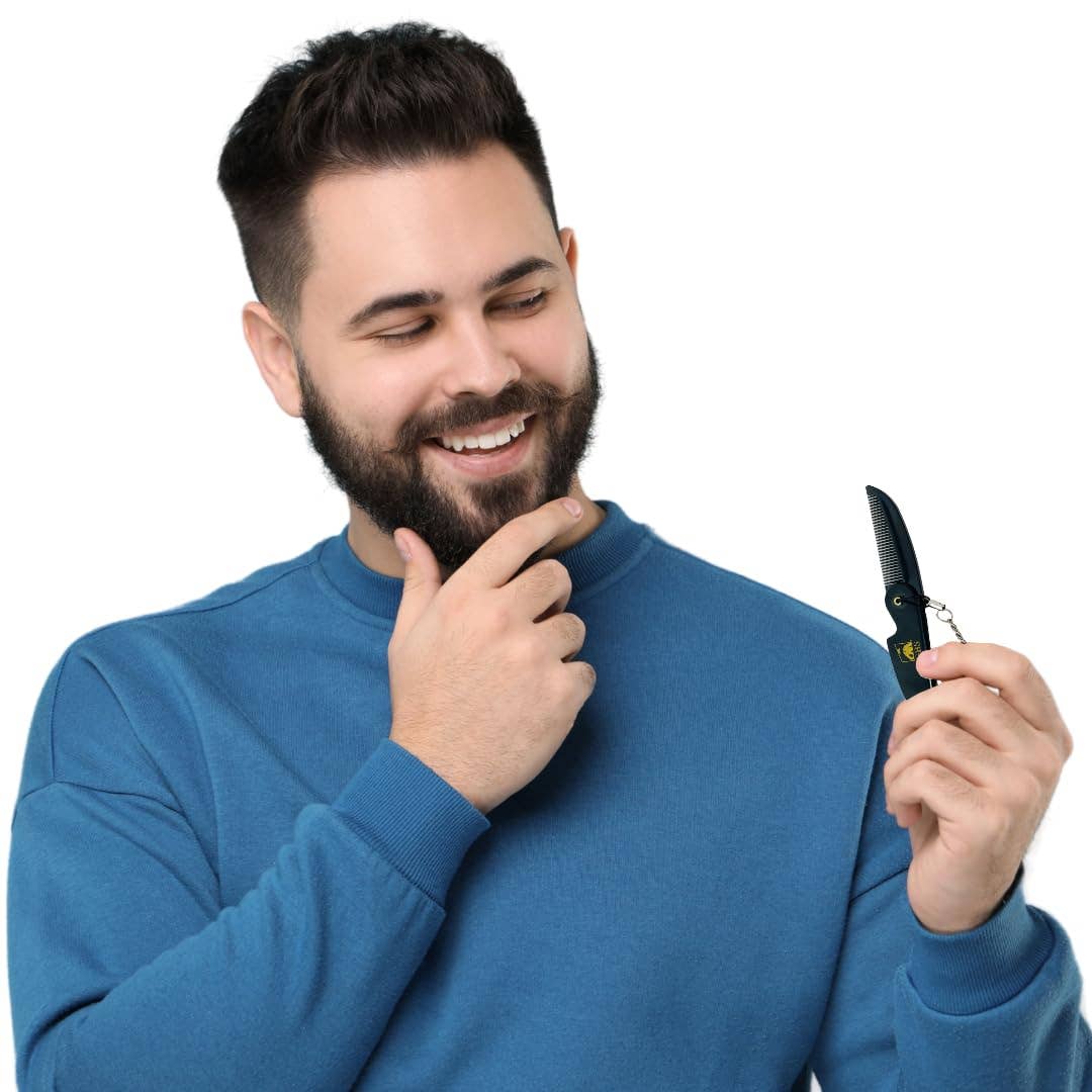 G.B.S Handmade Saw-cut Men's Beard Mustache Folding Comb