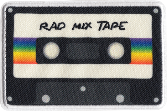 3.5" Patch - Rad Mix Cassette Tape - 1980s Music Fun