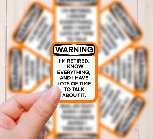 Warning, Retired, Vinyl Sticker