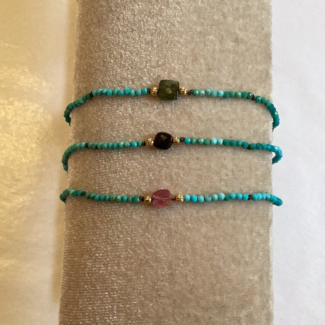 Tourmaline and Turquoise Barbs Bracelet