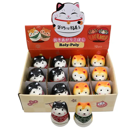 12 Piece Shiba Inu Roly Poly Tumbler Figurines