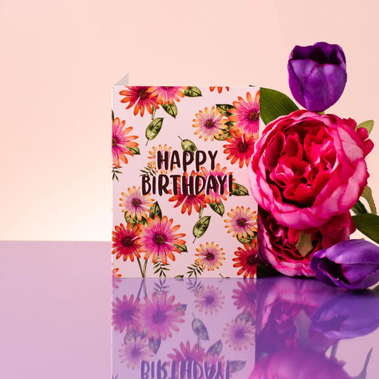 Happy Birthday (African Daisies) - Greeting Card