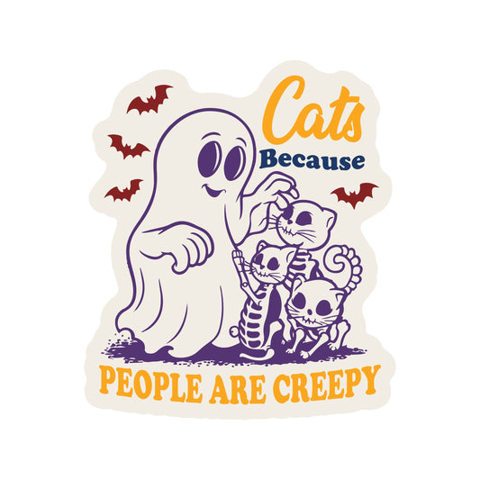 Halloween Fall Cats Ghost Pets High Quality Vinyl Sticker