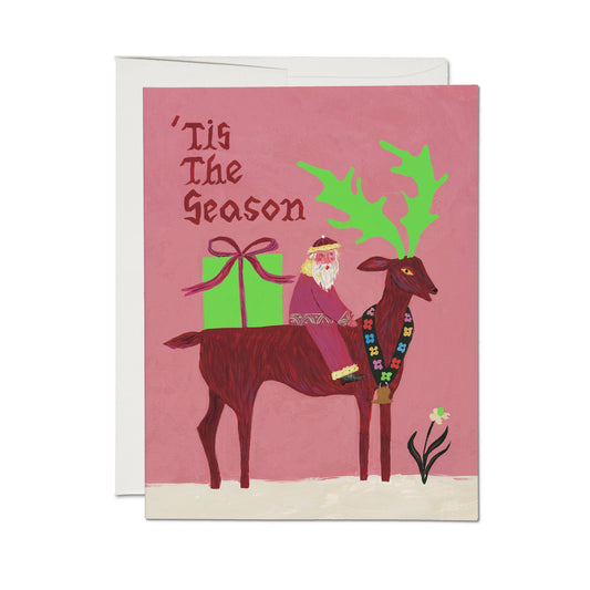 Santa and Reindeer greeting card