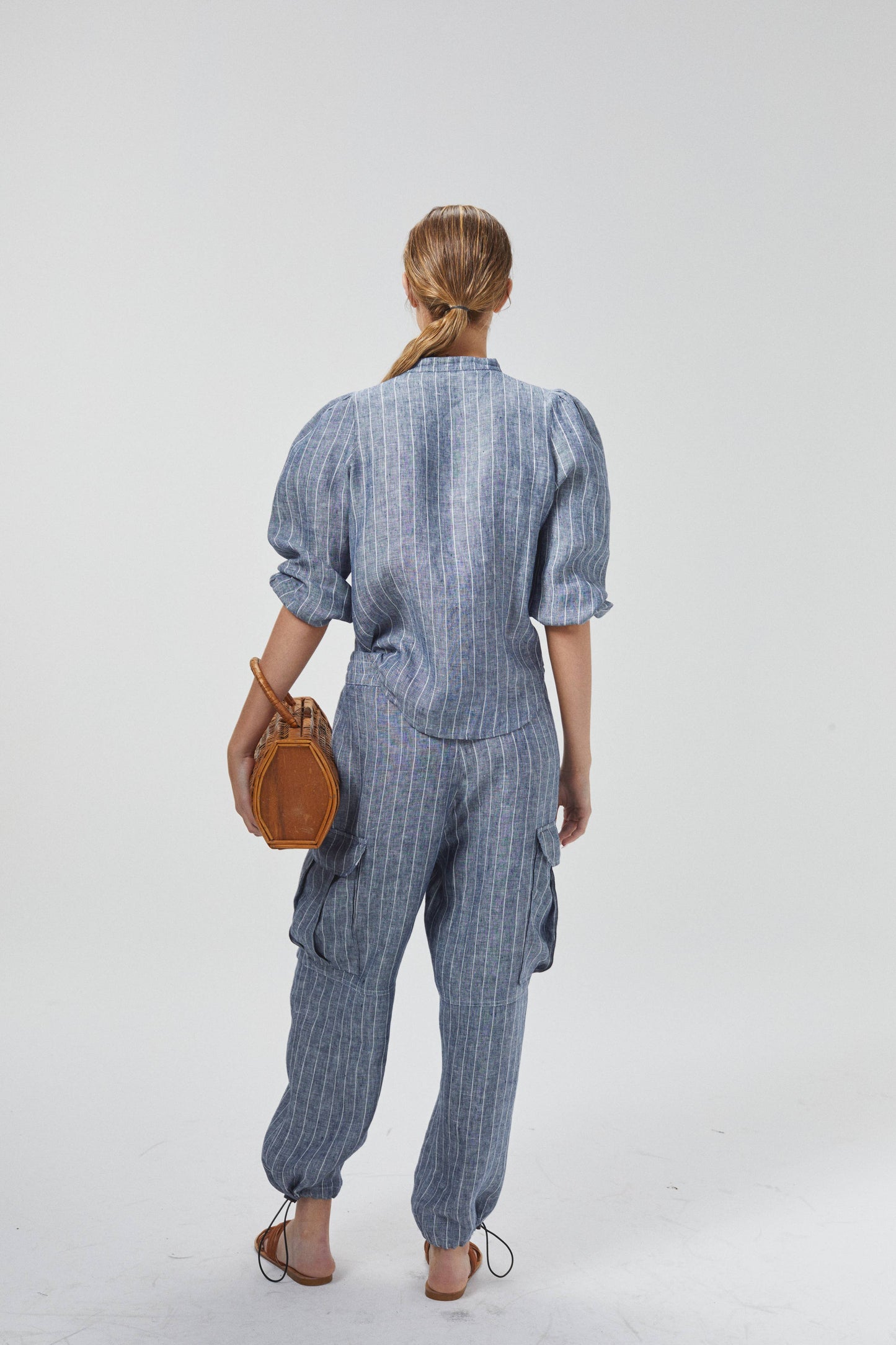 Meknes Linen Shirt | Navy Stripes