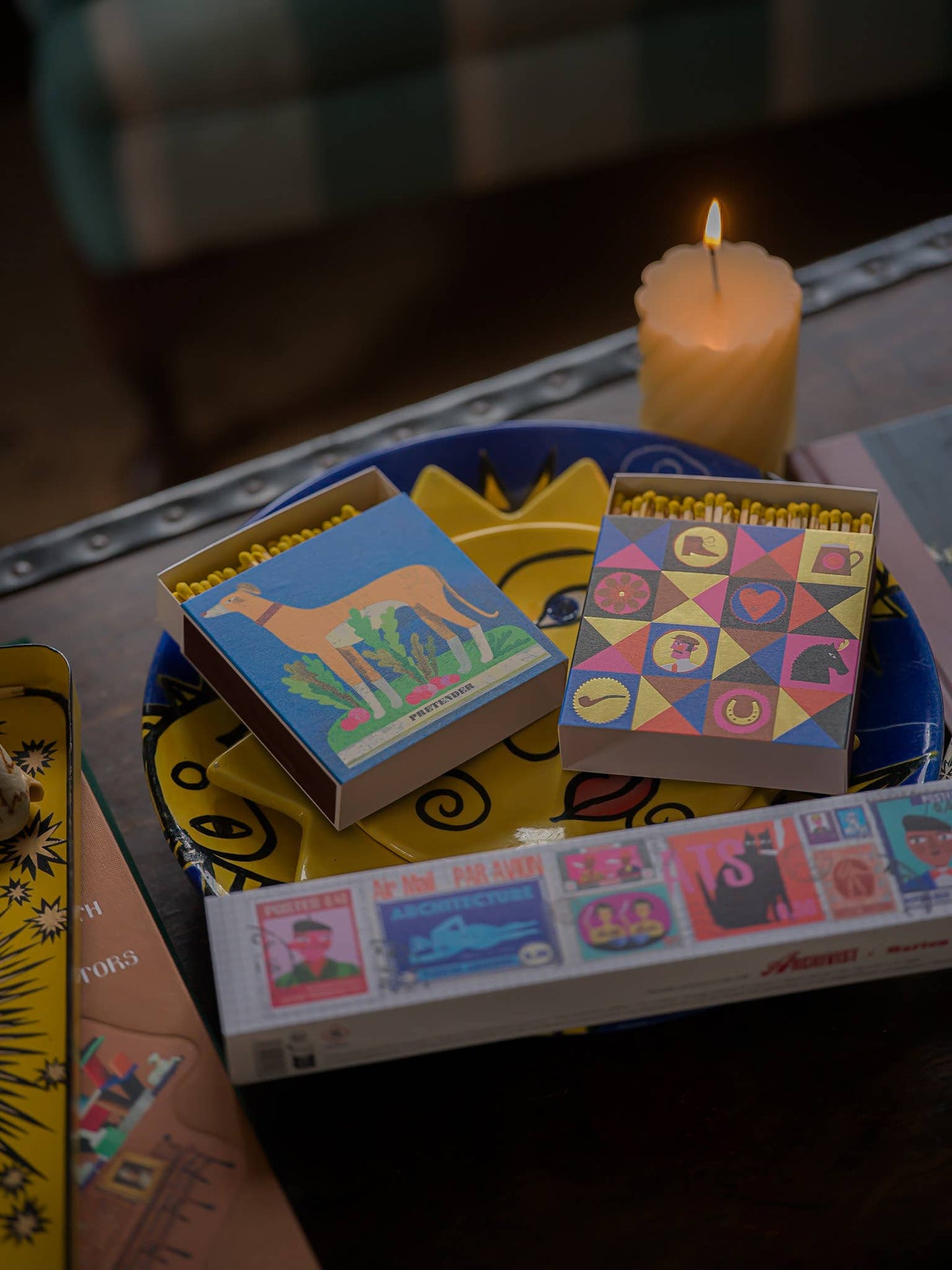 Colourful Gentleman Matches | Square - Safety Matches