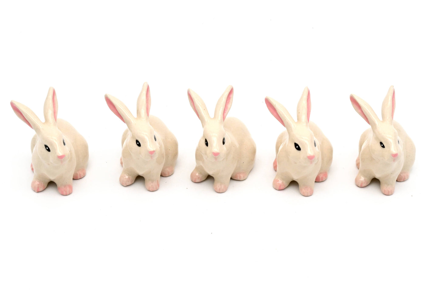 Miniature Ceramic Tiny Small White Rabbits | Individual