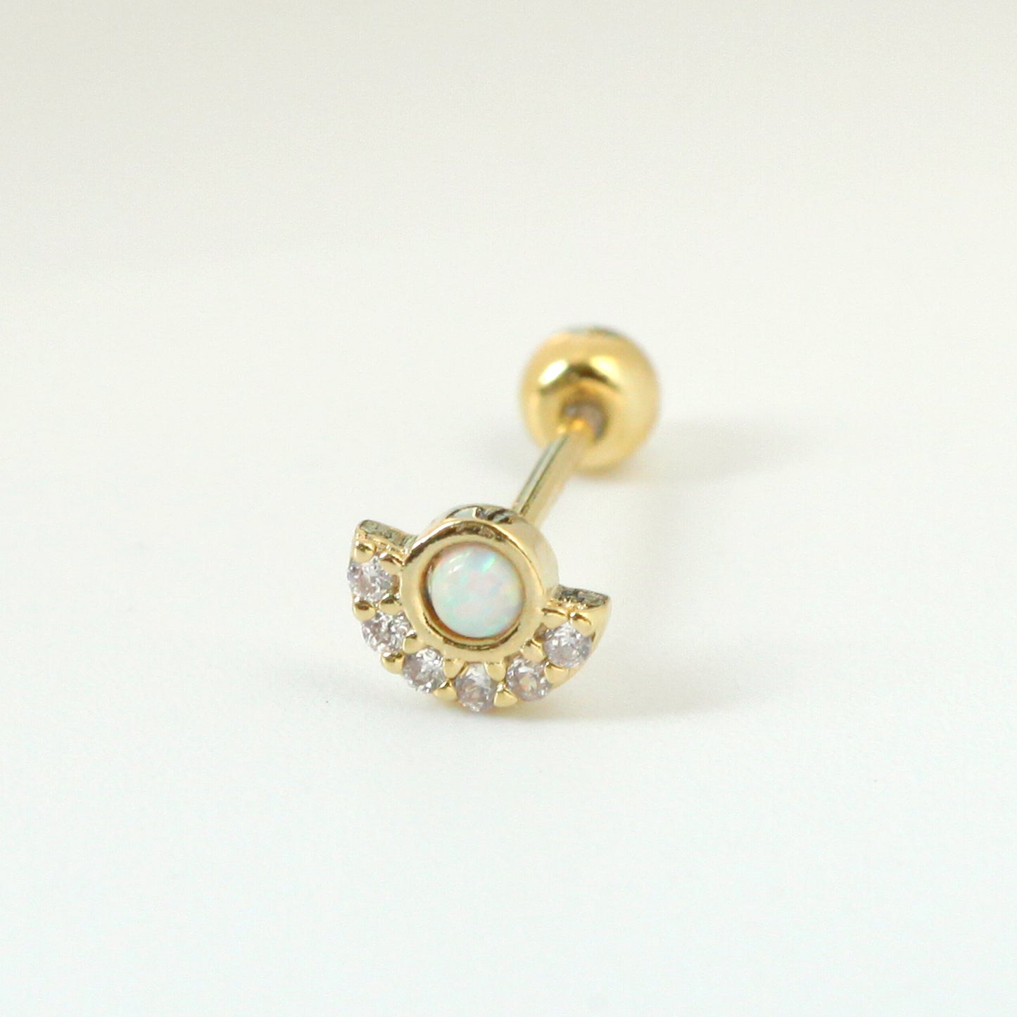 Tiny Opal Gatsby Screw Back Earring