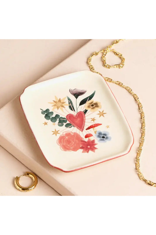 Floral Heart Trinket Dish