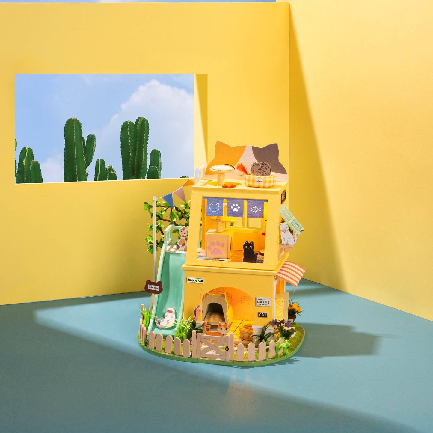 DIY Miniature Model Kit: Cat House