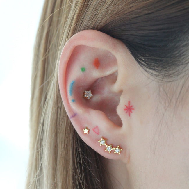 Tiny Constellation Screw Back Earring