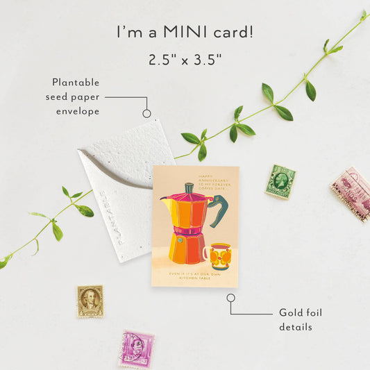 Espresso Sprout - Mini Greeting Card (2.5" x 3.5")