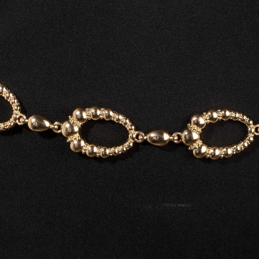 Abstract Metallic Bubble Oval Chain Belt