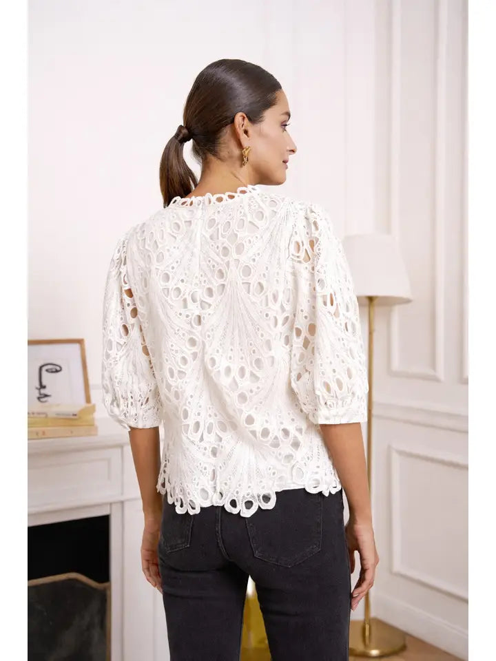 Daisy Guipure Lace Top