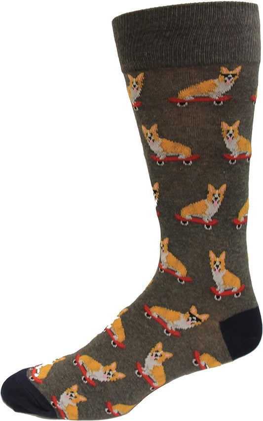 HOTSOX Men's Skating Corgi Crew Socks