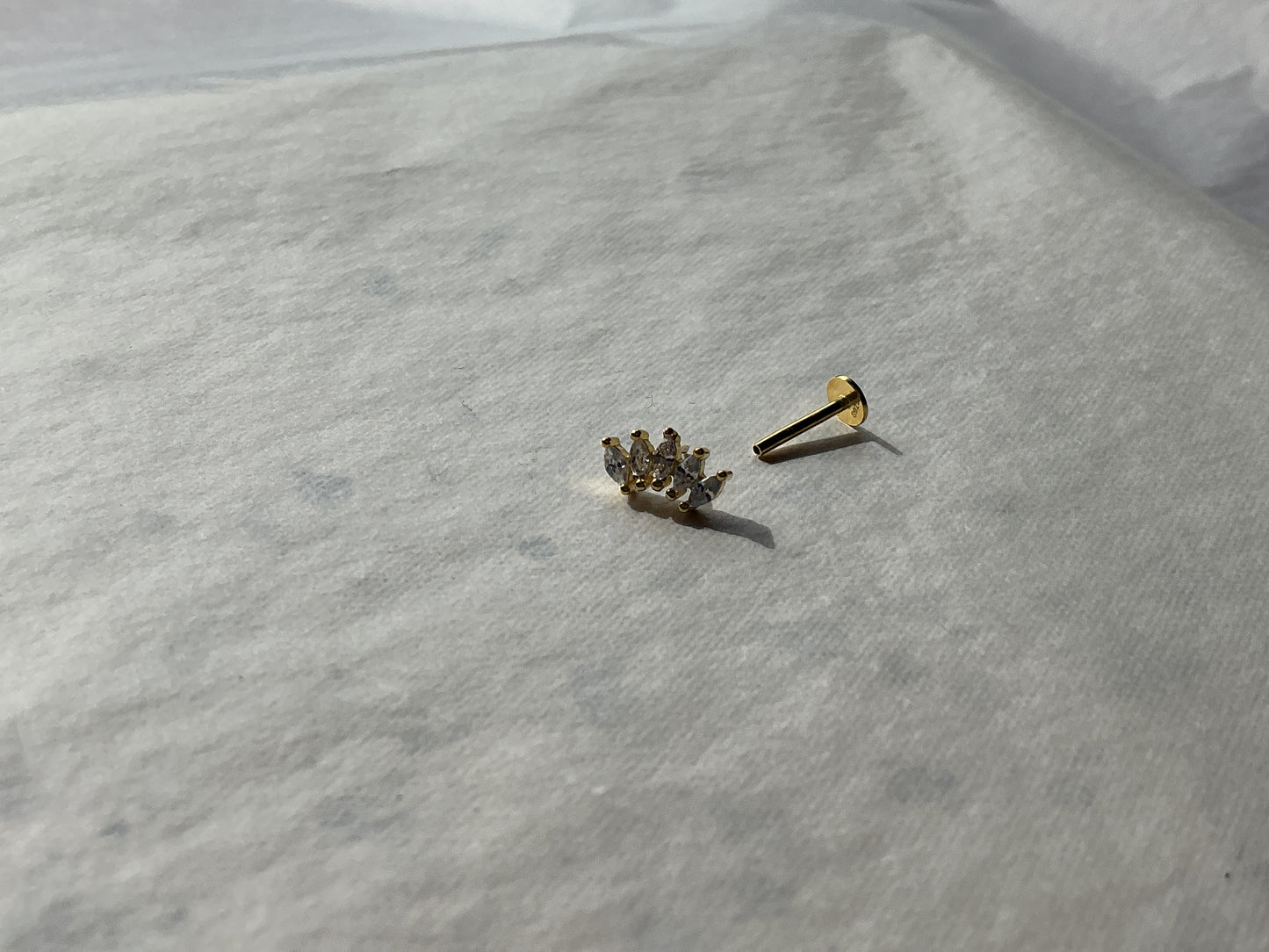 Curved Crystal Flatback Earring