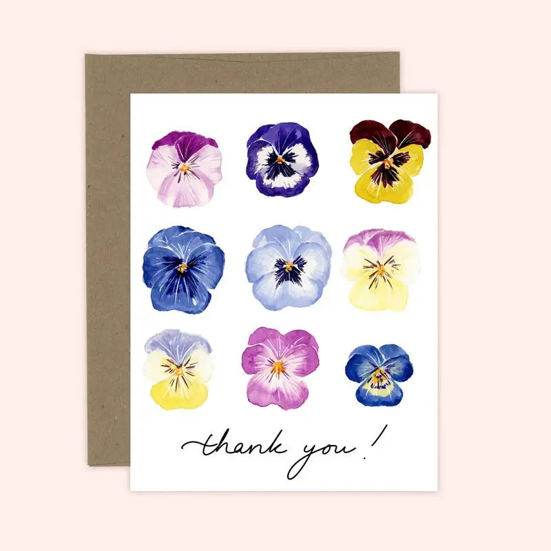 Thank You Pansies Flower Card