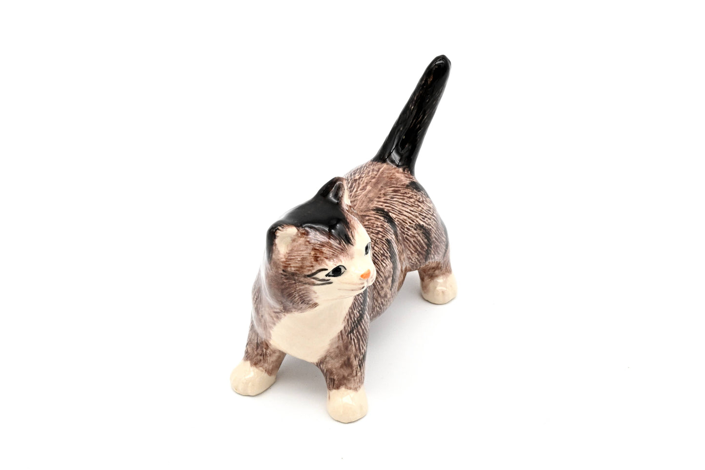Decorative Miniature Ceramic Tiny Tabby Cat