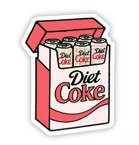 Diet Coke Pack Sticker – Retro Six-Pack Design