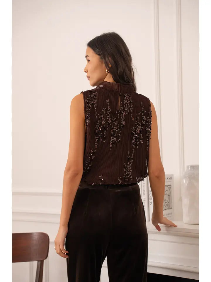Sequin Sleeveless Shirt