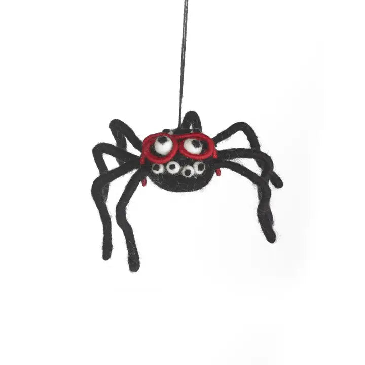 Handmade Felt Specky the Spider Halloween Hanging Decoration