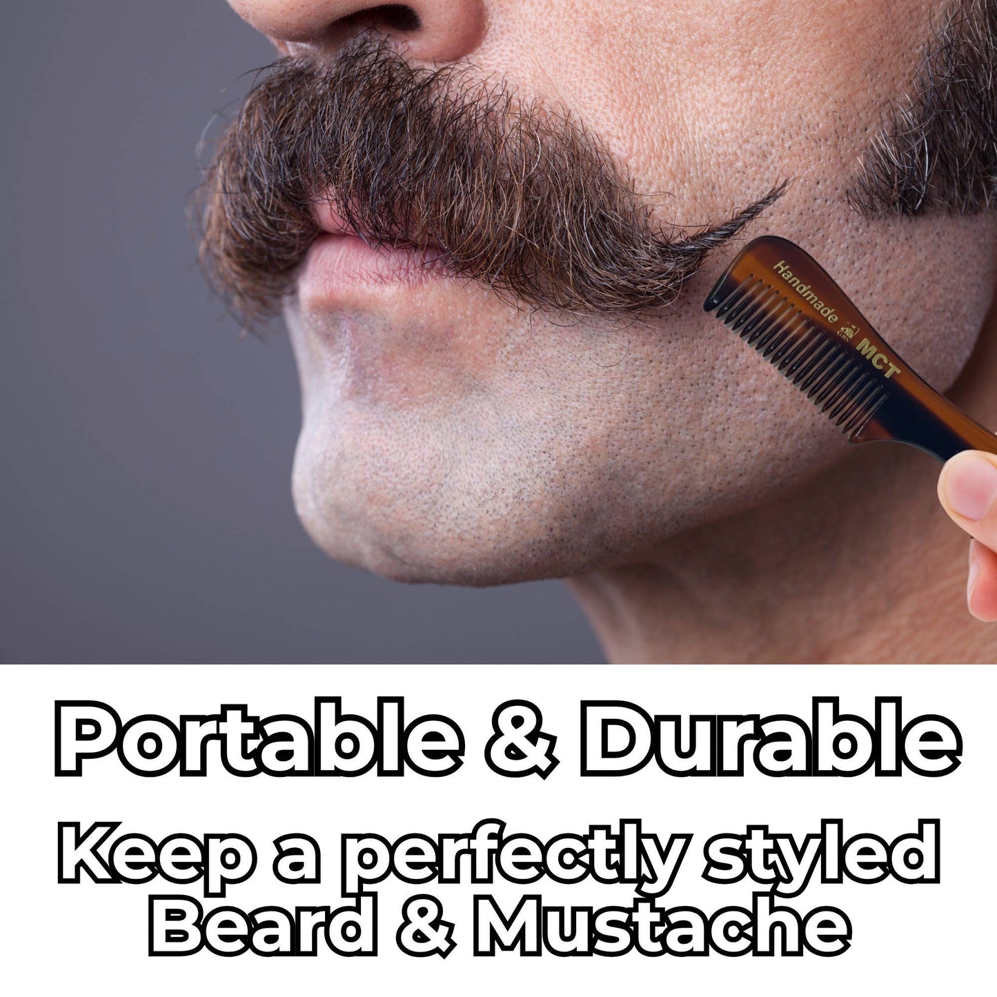 G.B.S MCT Moustache Comb Fine Toothed 3"