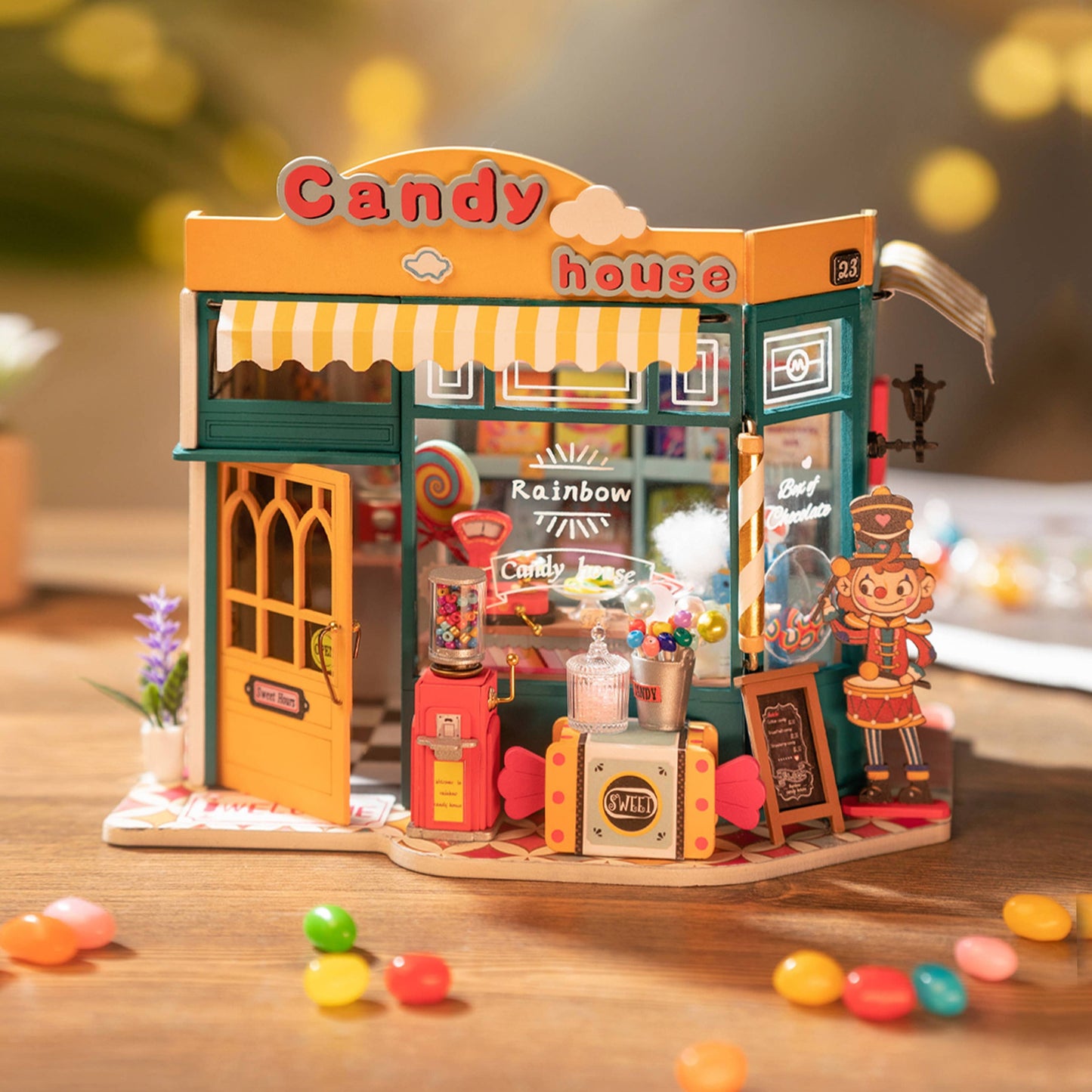 DIY Miniature Model Kit: Rainbow Candy House