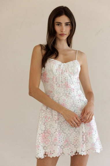 Flowers & Lace Mini Dress