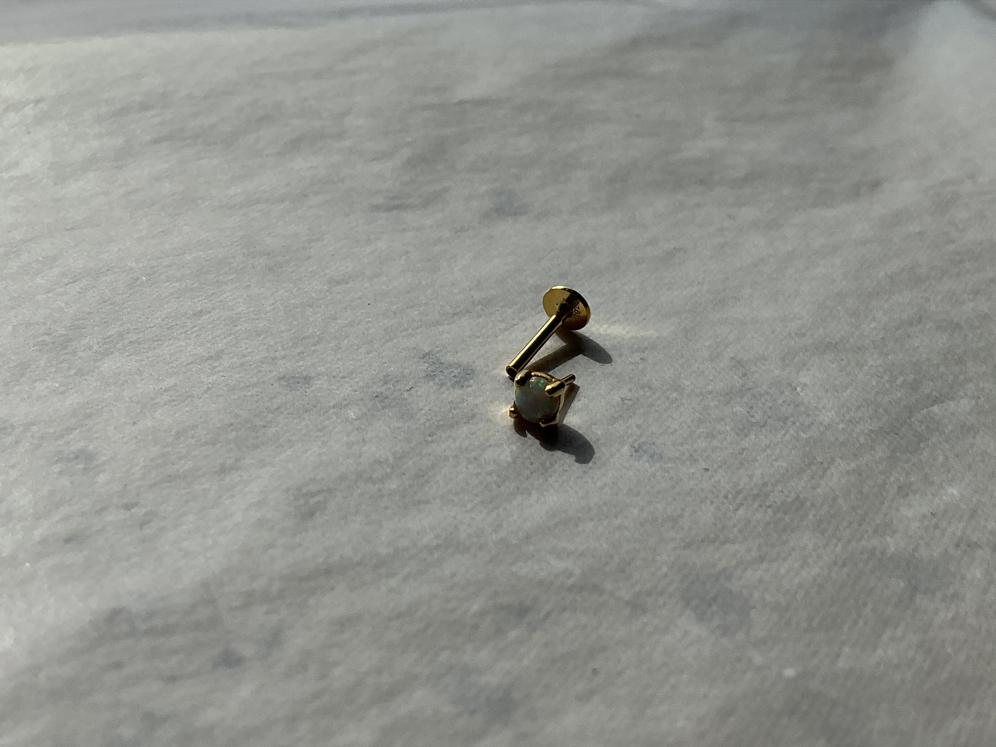 Opal Flatback Stud Earring