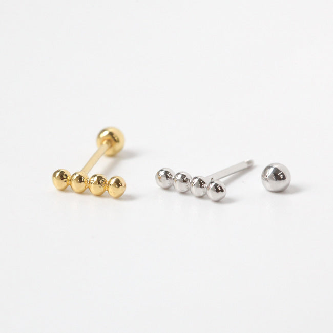 Tiny Four Dot Screw Back Earring