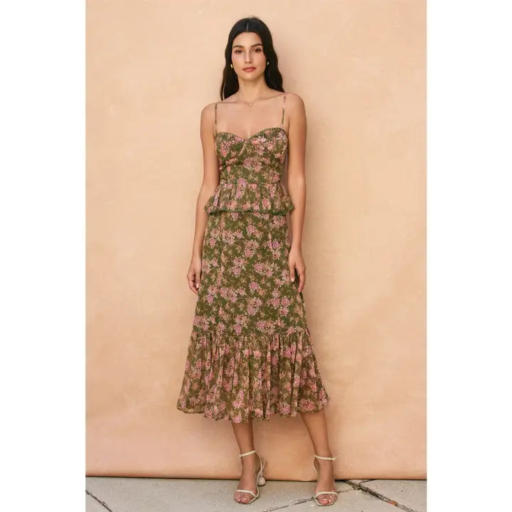 Floral Ruffled Layered Dress