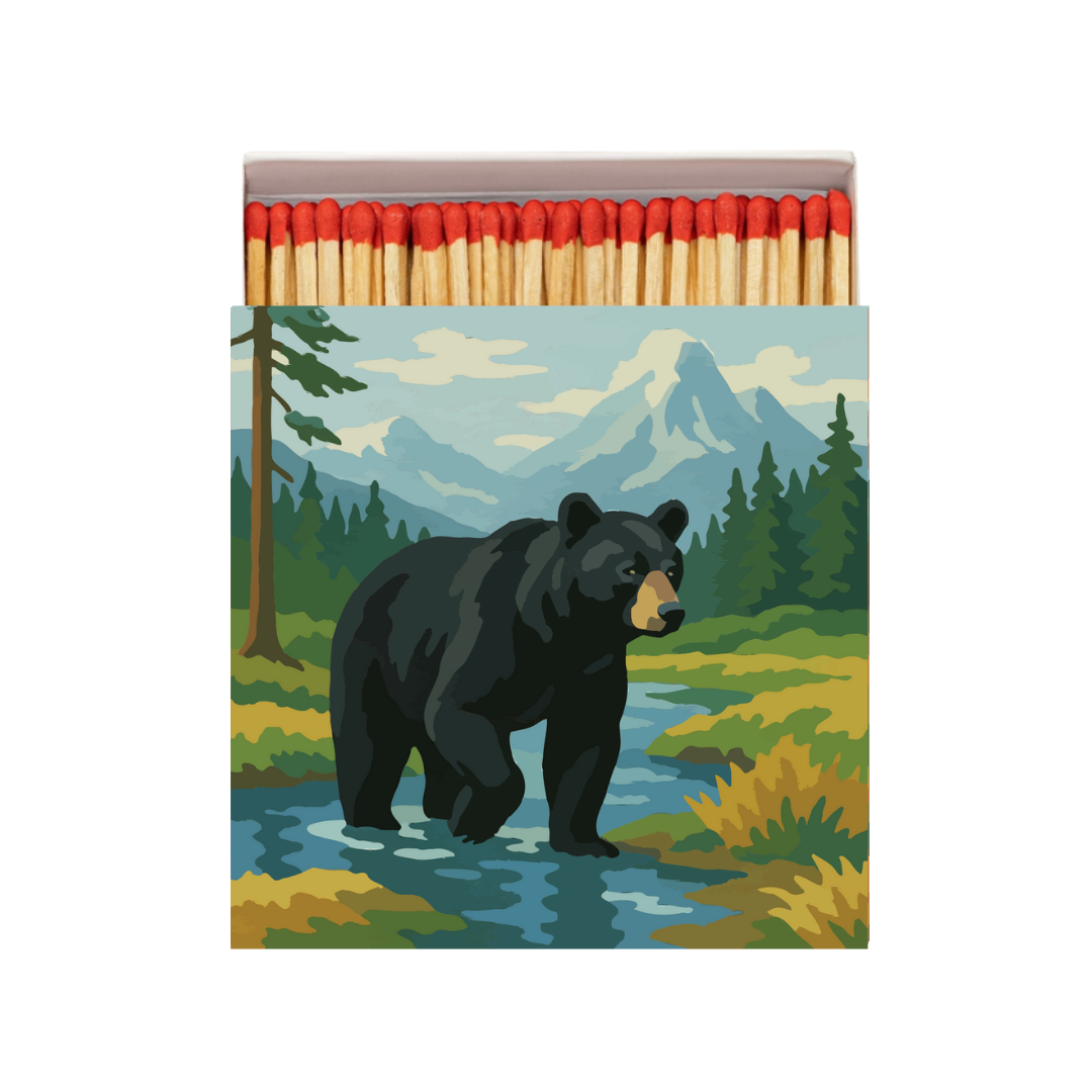 A-Frame Cabin & Bear Matchbox - Paint-By-Number Collection