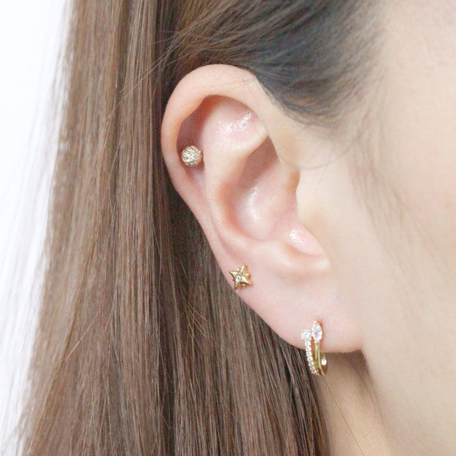 Tiny Quasar Screw Back Earring