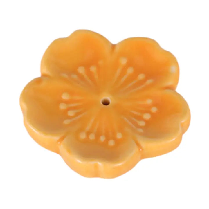 Sakura Cherry Blossom Incense Holder 2 Inch Yellow