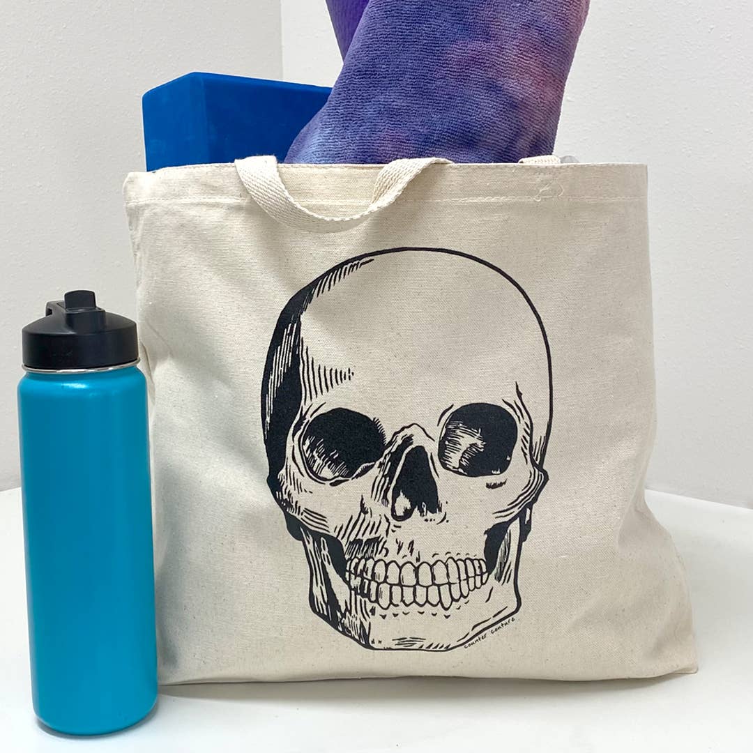Skull Canvas Tote Bag