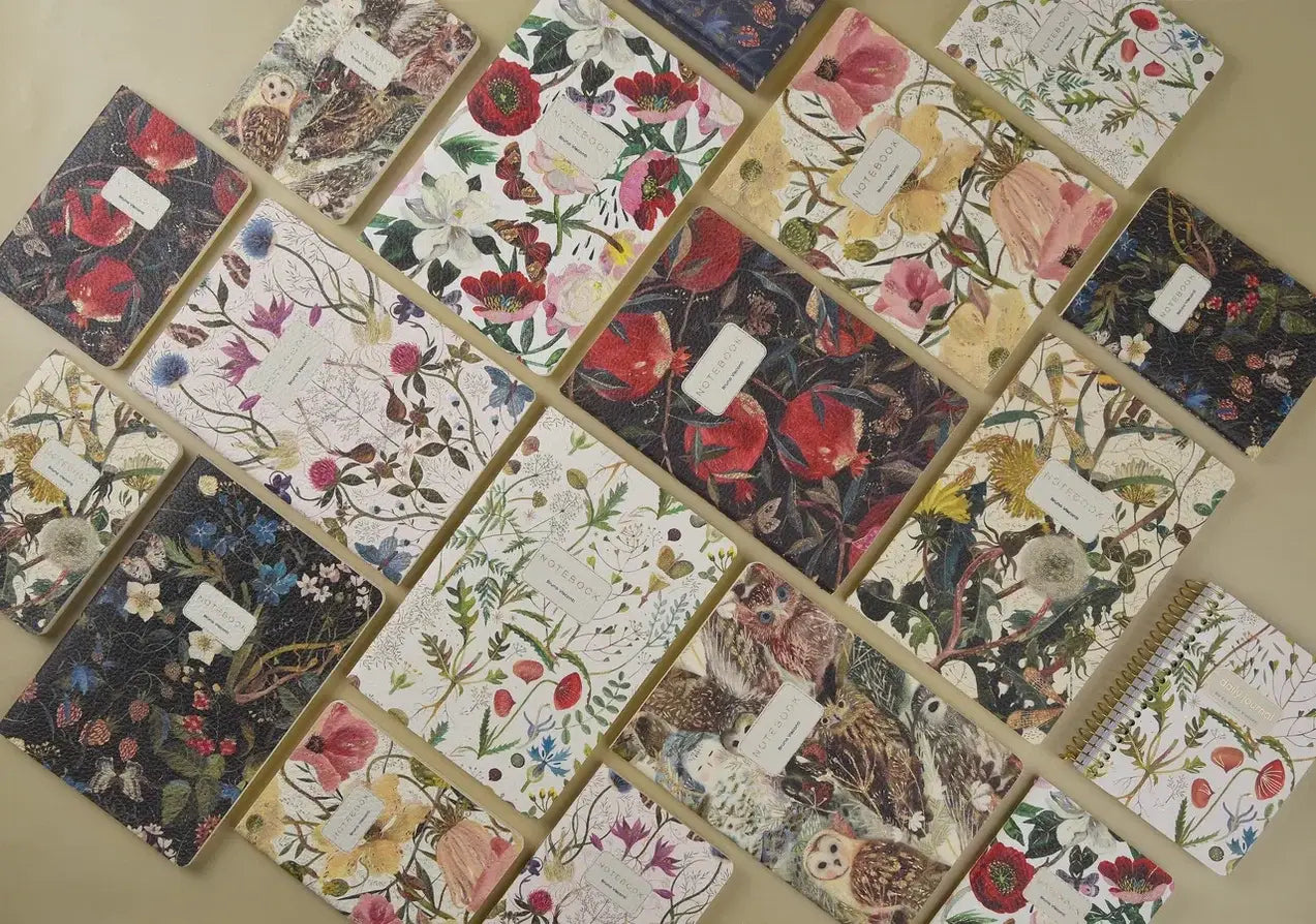 Vegan Leather A5 Notebook - Forest Flowers 